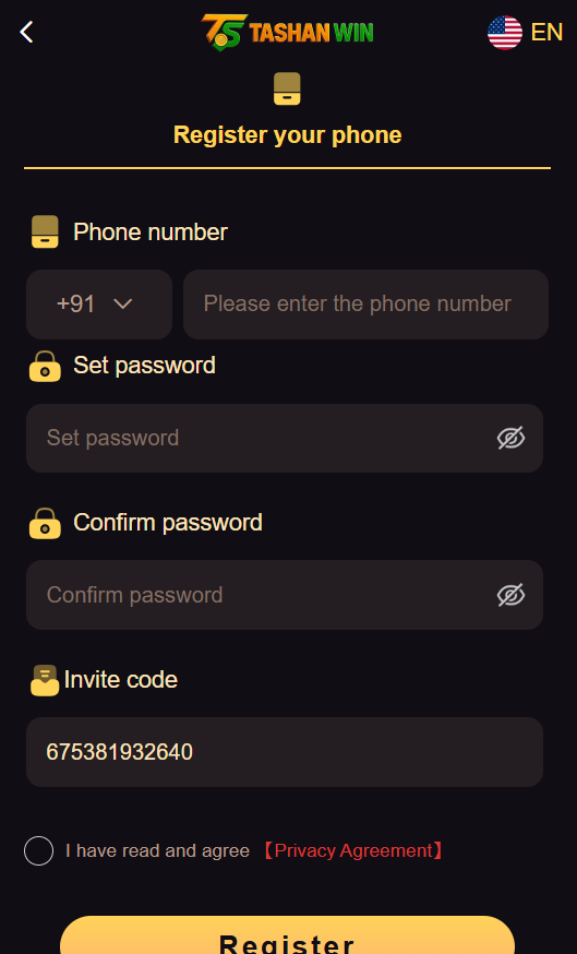 Tashan win-How to Create Your Account
